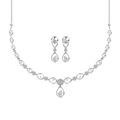 RKC 925 Sterling Silber Moissanit 14K Gelbgold plattiert, bezauberndes Halsketten-Set, Hochzeits-Ohrring und Halsketten-Set
