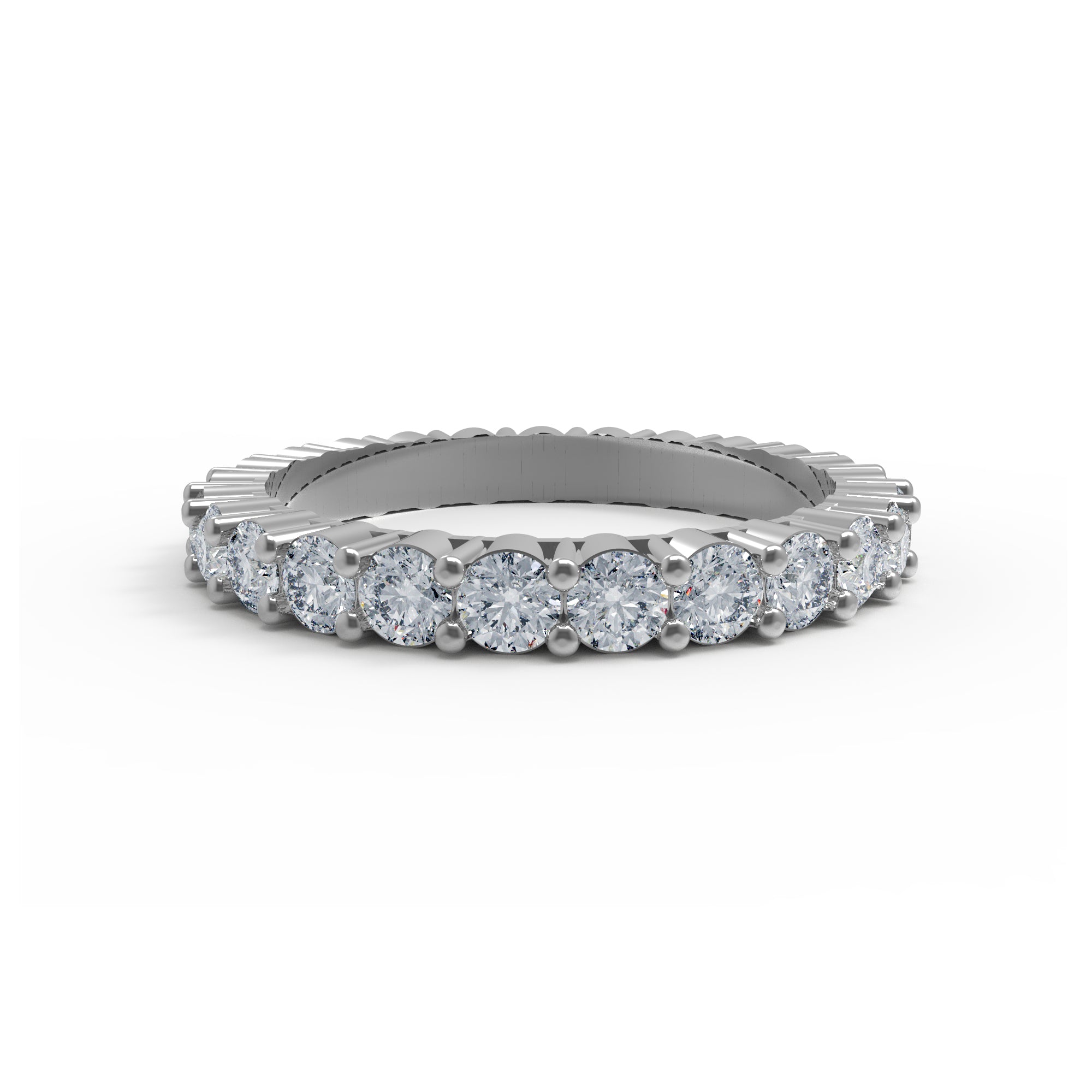 RKC Moissanit Full Eternity Bandring aus 925er Sterlingsilber mit Gelbgoldbeschichtung, Gewicht 2,80 ct, Breite 2,50 mm