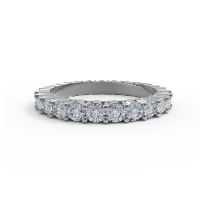RKC Moissanit Full Eternity Bandring aus 925er Sterlingsilber mit Gelbgoldbeschichtung, Gewicht 2,80 ct, Breite 2,50 mm