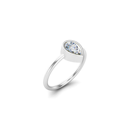 Anello nuziale solitario in moissanite con taglio a pera RKC per lei Anello di promessa in argento 925 placcato in oro rosa 14 carati Peso 2 g