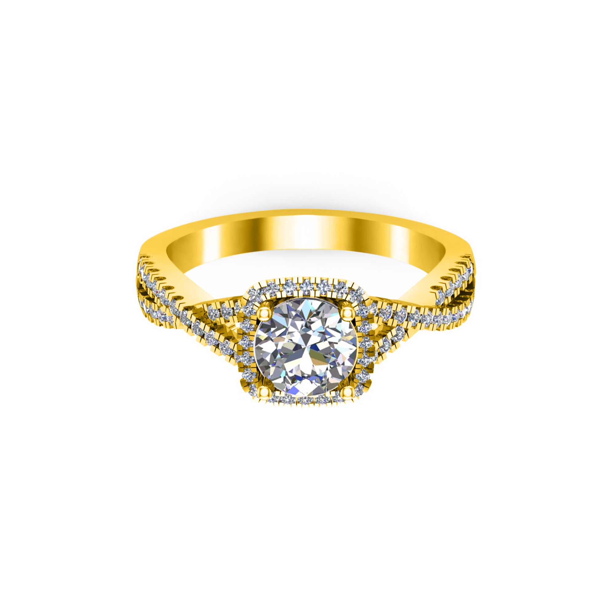 RKC Runder Moissanit-Hochzeits-Cross-Cross-Ring aus 925er Sterlingsilber, 14 Karat Roségold mit einem Gewicht von 2,20 g und einer Breite von 2 mm