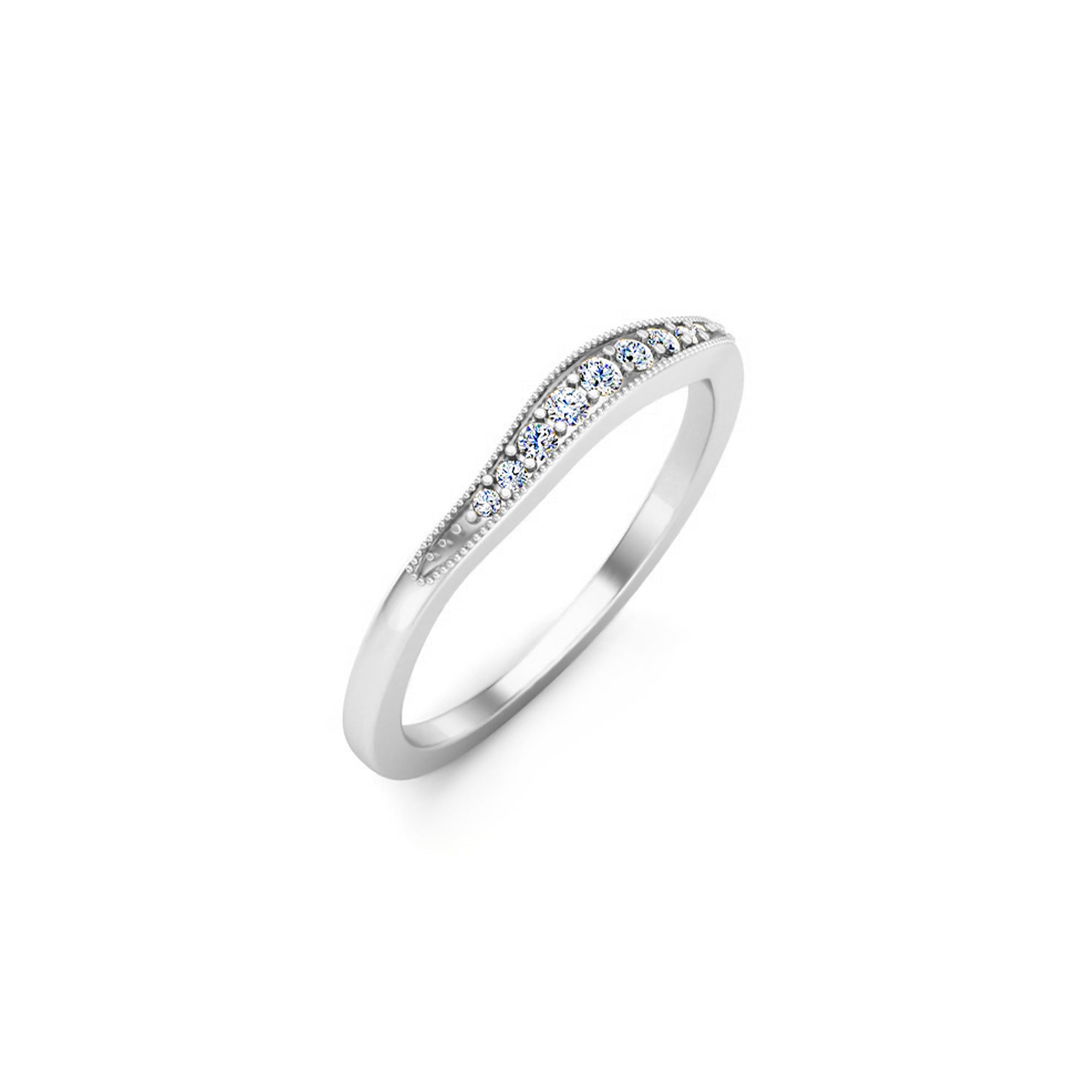 RKC 925 Argento 14K placcato oro giallo Fascia delicata in Moissanite per lei Peso 1,50 g Larghezza 1,4 MM