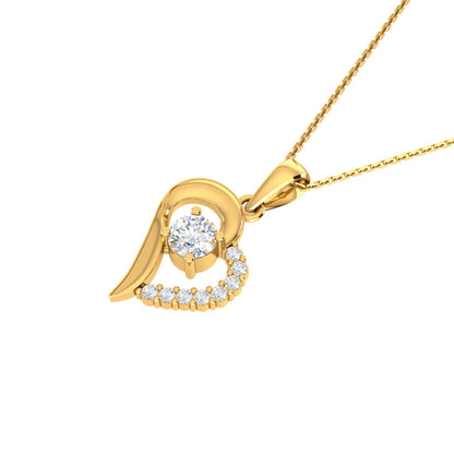 RKC Rose Gold Moissanite Heart Pendant With Link Chain Gift For Girls 925 Silver Weight 5.50 gm