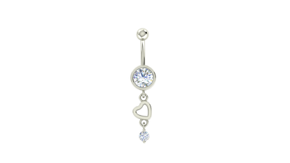 RKC JEWELRY Gioielli con ombelico da donna in argento sterling 925, placcato in oro giallo 14k, peso prodotto 1,10 g