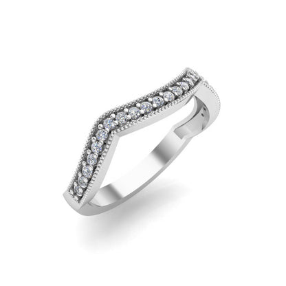 Fede nuziale curva da donna RKC Moissanite per sposa argento 925 placcato oro giallo 14 carati peso 2 g larghezza 2,50 mm