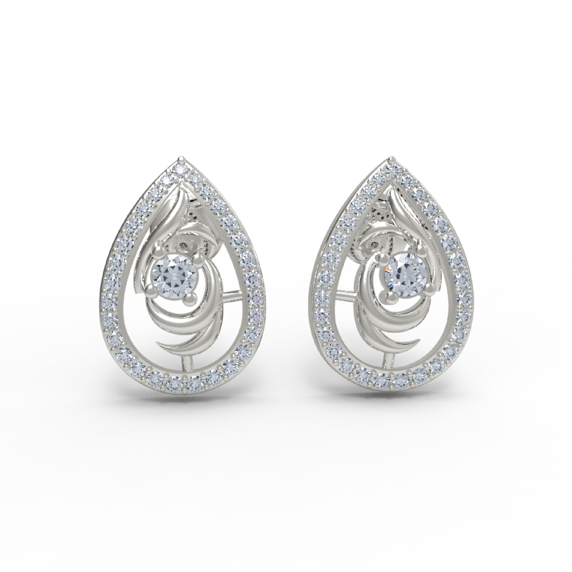 Orecchino da donna a forma di pera da donna in argento sterling RKC 925, giallo 14k, peso prodotto 2,60 GM, altezza pietra 12,80 mm