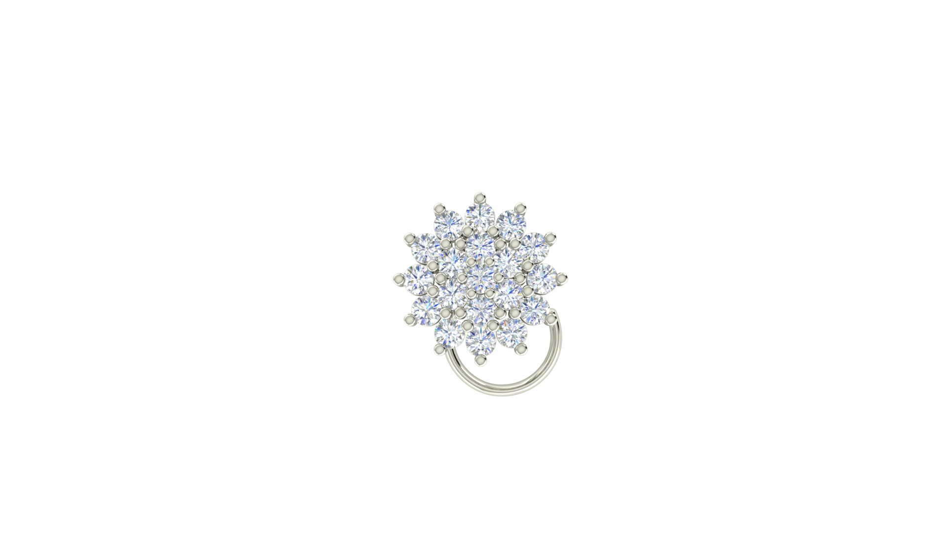 RKC JEWELRY Damen-Nasennadel aus 925er Sterlingsilber mit schönem Cluster-Nasenstift, 14 Karat Gelbgold vergoldet, Gewicht 1,00 g