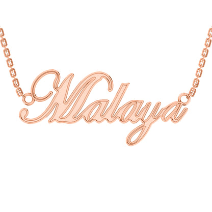 RKC Namens-Anhänger-Halskette, 925er Silberschmuck, 14 Karat Rosévergoldung, Produktgewicht: 5,00 GM, Höhe: 15,50 mm