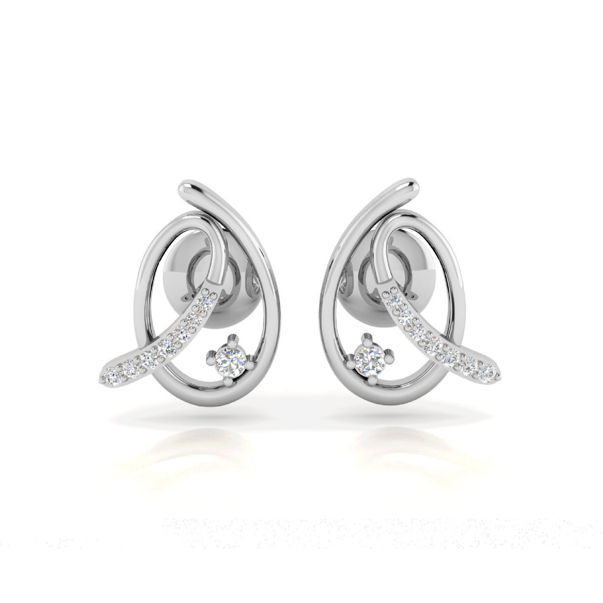 Orecchino da donna RKC in argento sterling 925 con piercing all'orecchio, rosa 14k, oltre 3,50 g, altezza 13,50 mm