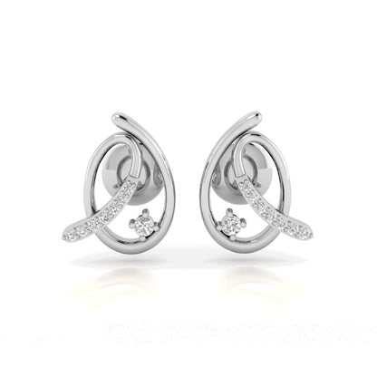 Orecchino da donna RKC in argento sterling 925 con piercing all'orecchio, rosa 14k, oltre 3,50 g, altezza 13,50 mm