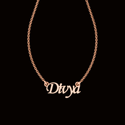 RKC Custom Name Pendant 925 Sterling Silver 14K Rose Gold Plated Wt 2.80GM Height 10.20 MM