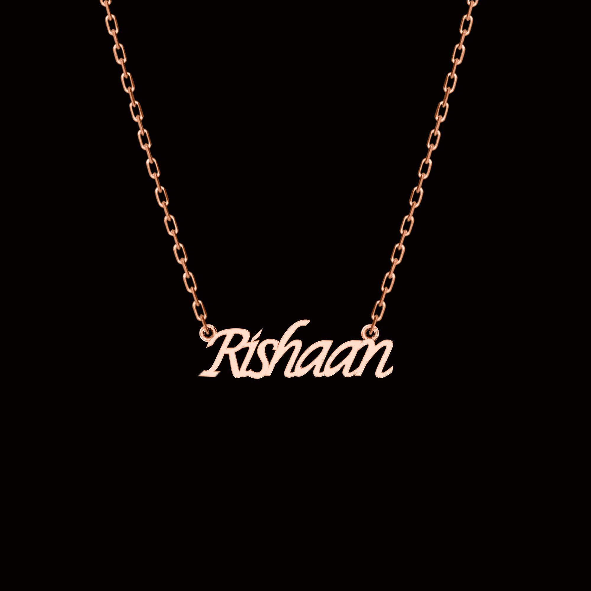 RKC Namensanhänger-Halskette, 925er Silberschmuck, 14 Karat Gelbgold plattiert, Produktgewicht: 4,10 GM, Höhe: 11,30 mm