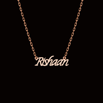 RKC Namensanhänger-Halskette, 925er Silberschmuck, 14 Karat Gelbgold plattiert, Produktgewicht: 4,10 GM, Höhe: 11,30 mm
