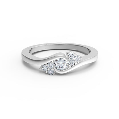 RKC Moissanit-Verlobungsring für Damen, vergoldetes 925er-Silber, 14 Karat Roségold vergoldet, Gewicht 2 g, Breite 1,80 mm