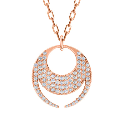 RKC 0,68 Karat Moissanit-Charm-Anhänger, 925er Silberschmuck, 14 Karat Roségold vergoldet, Gewicht 4,80 g, Höhe 21,50 mm