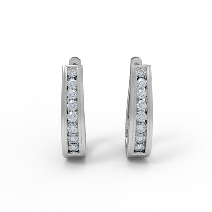 Orecchino da donna da indossare ogni giorno in argento sterling RKC 925 con rosa 14k sopra il prodotto Peso 5,80 GM Altezza 20,00 MM