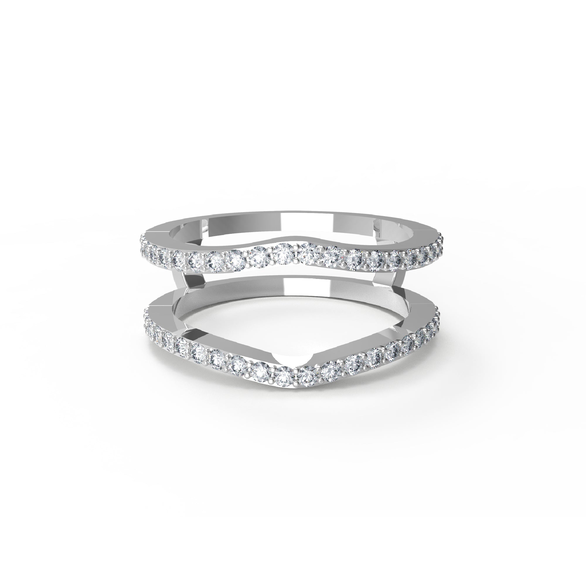 RKC Runder Moissanit-Verstärker-Jacken-Ringschutz, Ehering, 925er-Sterlingsilber, rosévergoldet, Gewicht 3 g, Breite 6,50 mm