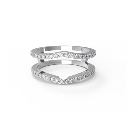 RKC Runder Moissanit-Verstärker-Jacken-Ringschutz, Ehering, 925er-Sterlingsilber, rosévergoldet, Gewicht 3 g, Breite 6,50 mm