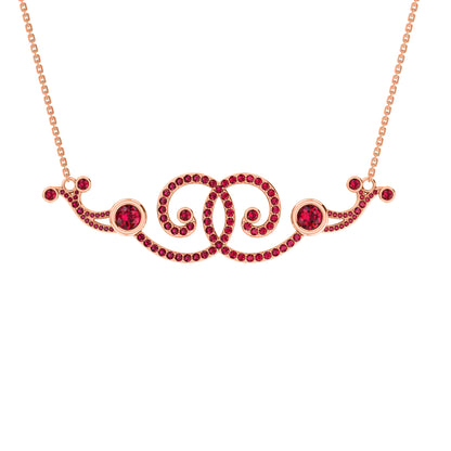 RKC 2,6 CT Moissanit Charm Halskette 925 Silber 14k Roségold vergoldet Produktgewicht 9,00 GM Höhe 18,00 MM
