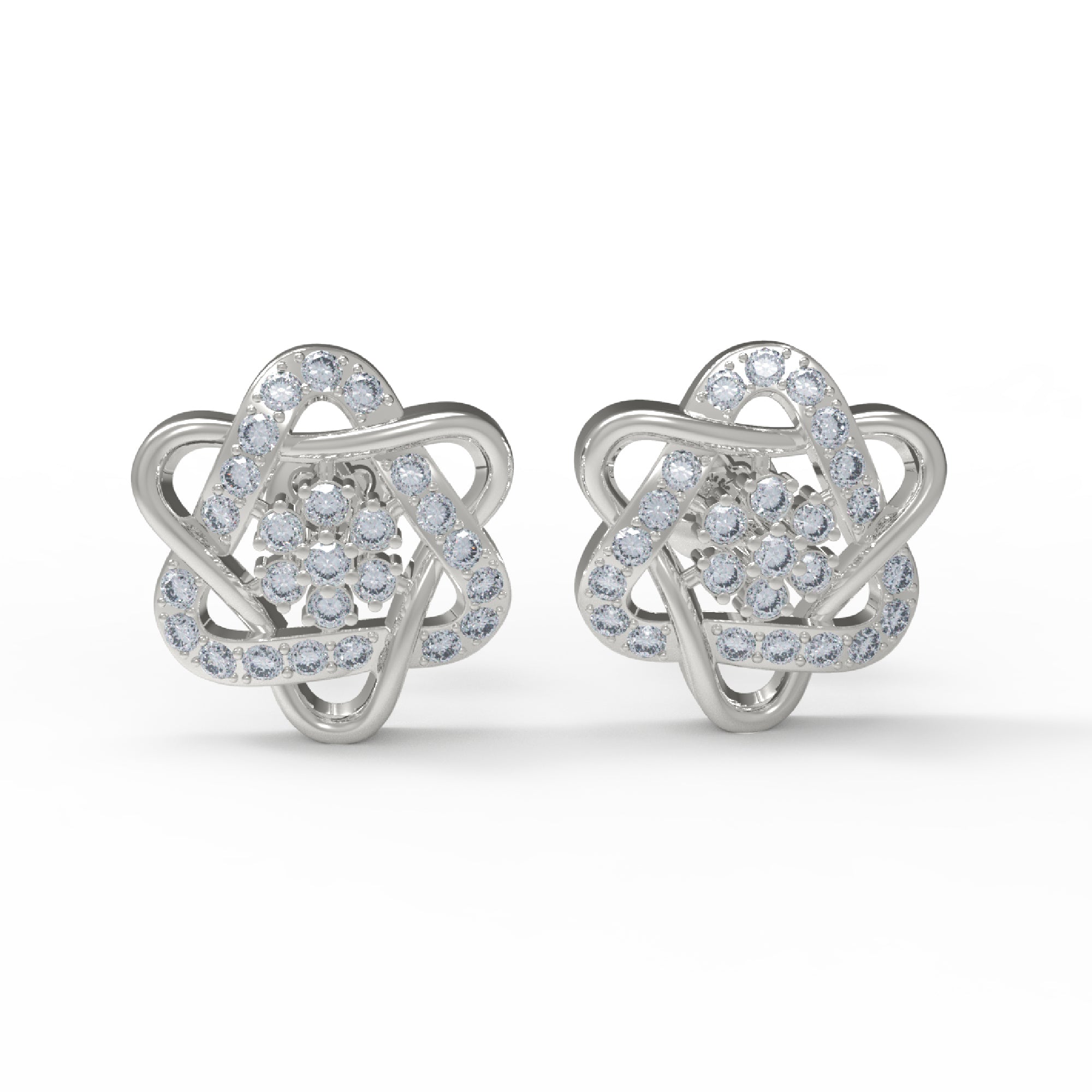 RKC Damen-Ohrstecker aus 925er-Sterlingsilber mit Schraubverschluss, 14-Karat-Rose, Produktgewicht: 5,20 GM, Höhe: 16,50 mm