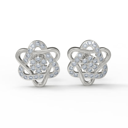 RKC Damen-Ohrstecker aus 925er-Sterlingsilber mit Schraubverschluss, 14-Karat-Rose, Produktgewicht: 5,20 GM, Höhe: 16,50 mm