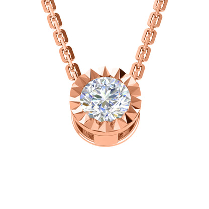 RKC 0,50 Karat Moissanit-Solitär-Anhänger, 925er Silberschmuck, 14 Karat Weißgold vergoldet, Gewicht 2,60 g