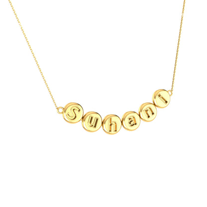 RKC Suhani Name Journey Pendant Necklace 14k Yellow Gold Plated Silver gift For Special One