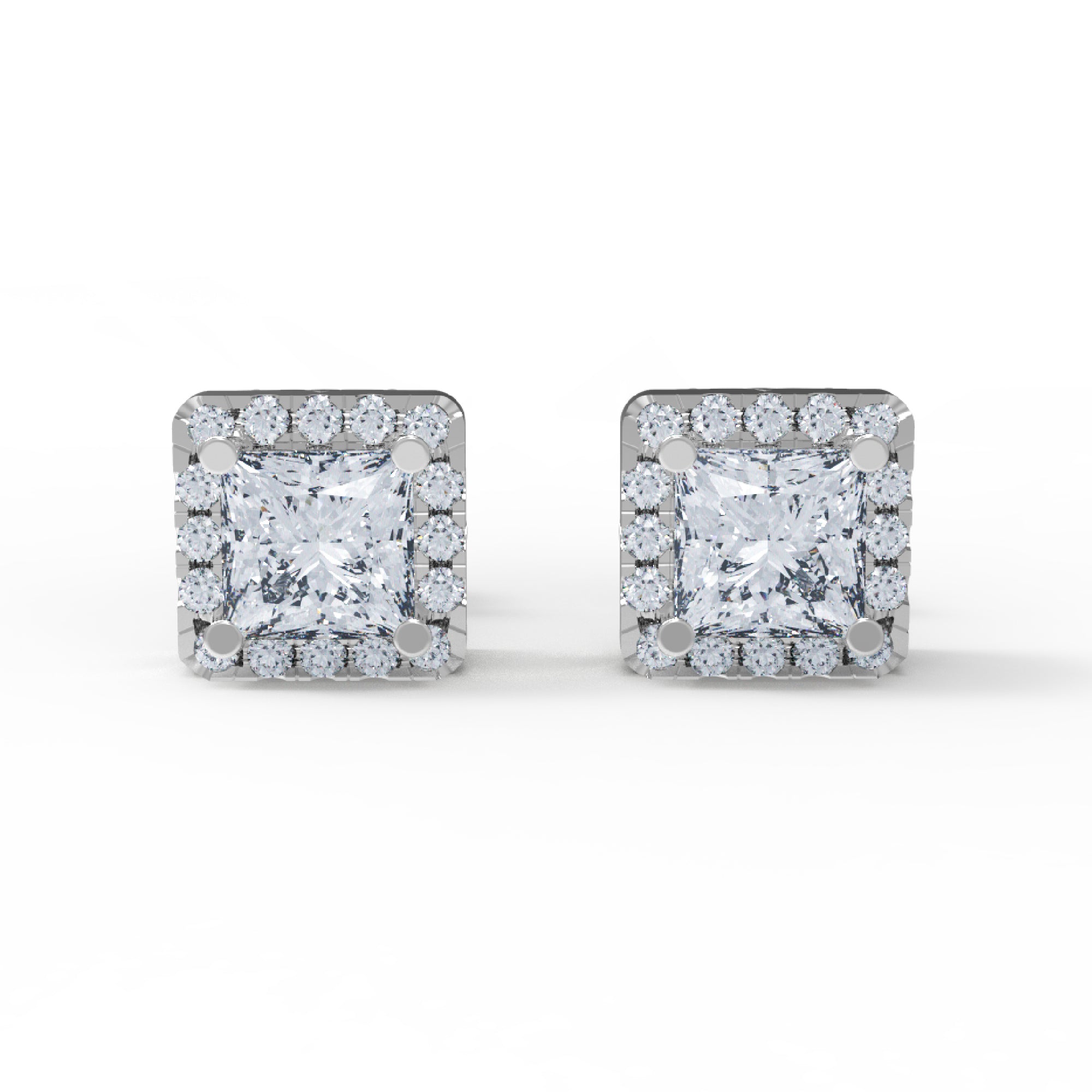 RKC Damen-Ohrring „Prinzessin“ aus 925er-Sterlingsilber, 14-karätige Rose mit einem Gesamtgewicht von 2,80 GM, Höhe 5,20 mm