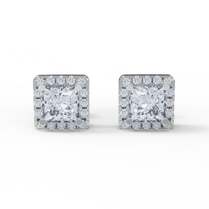 RKC Damen-Ohrring „Prinzessin“ aus 925er-Sterlingsilber, 14-karätige Rose mit einem Gesamtgewicht von 2,80 GM, Höhe 5,20 mm