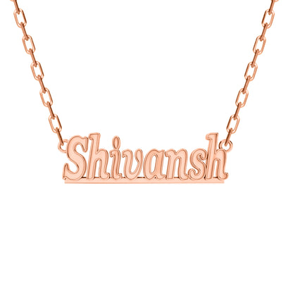 RKC Personalisieren Sie den Namensanhänger aus 925er Silberschmuck, 14 Karat Roségold vergoldet, Gewicht 3,50 g, Höhe 9 mm