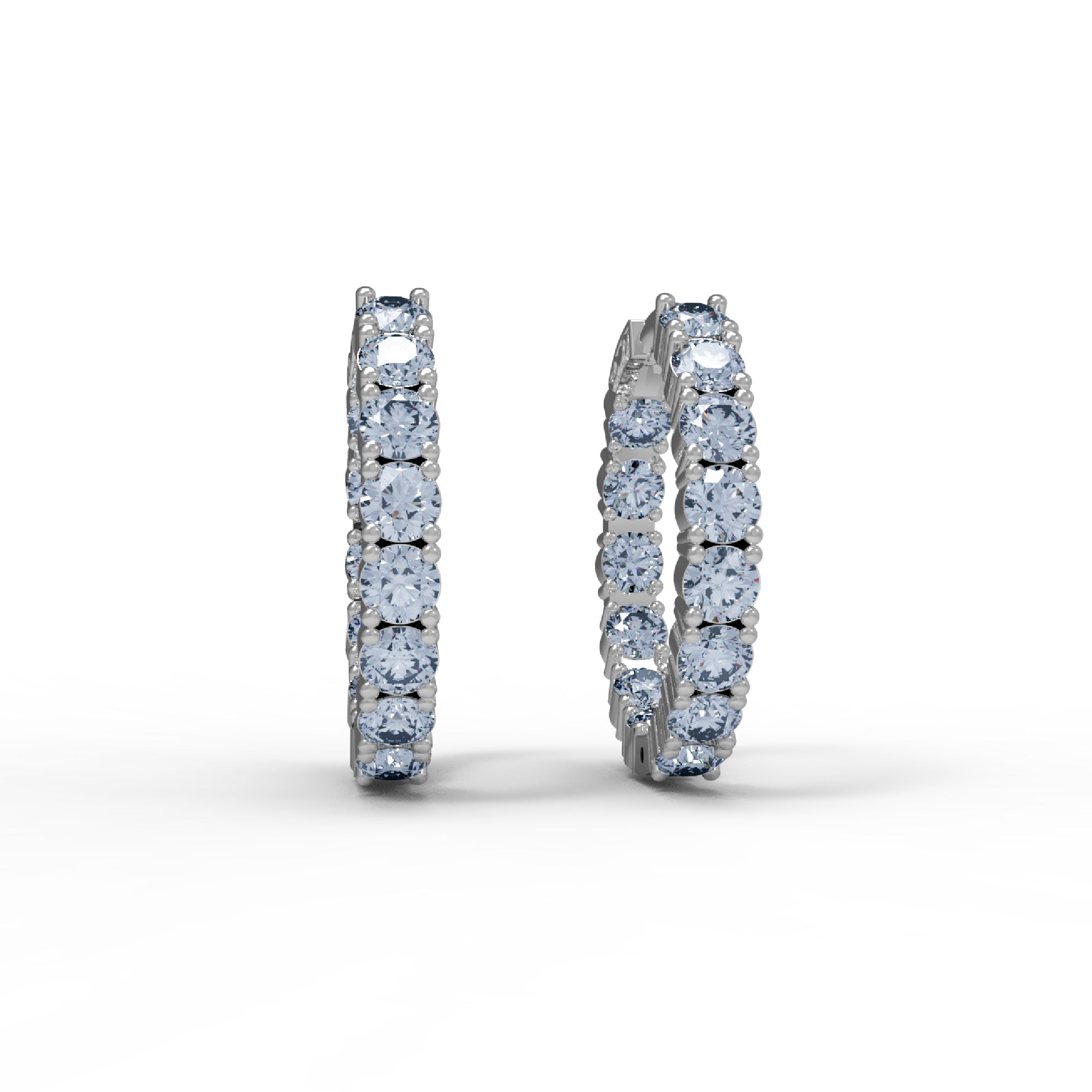 RKC 925 Sterling Silber Creolen-Clip-on-Ohrring für Damen, 14 Karat Rose über Produktgewicht 6,50 GM, Höhe 21,00 mm