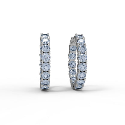 RKC 925 Sterling Silber Creolen-Clip-on-Ohrring für Damen, 14 Karat Rose über Produktgewicht 6,50 GM, Höhe 21,00 mm