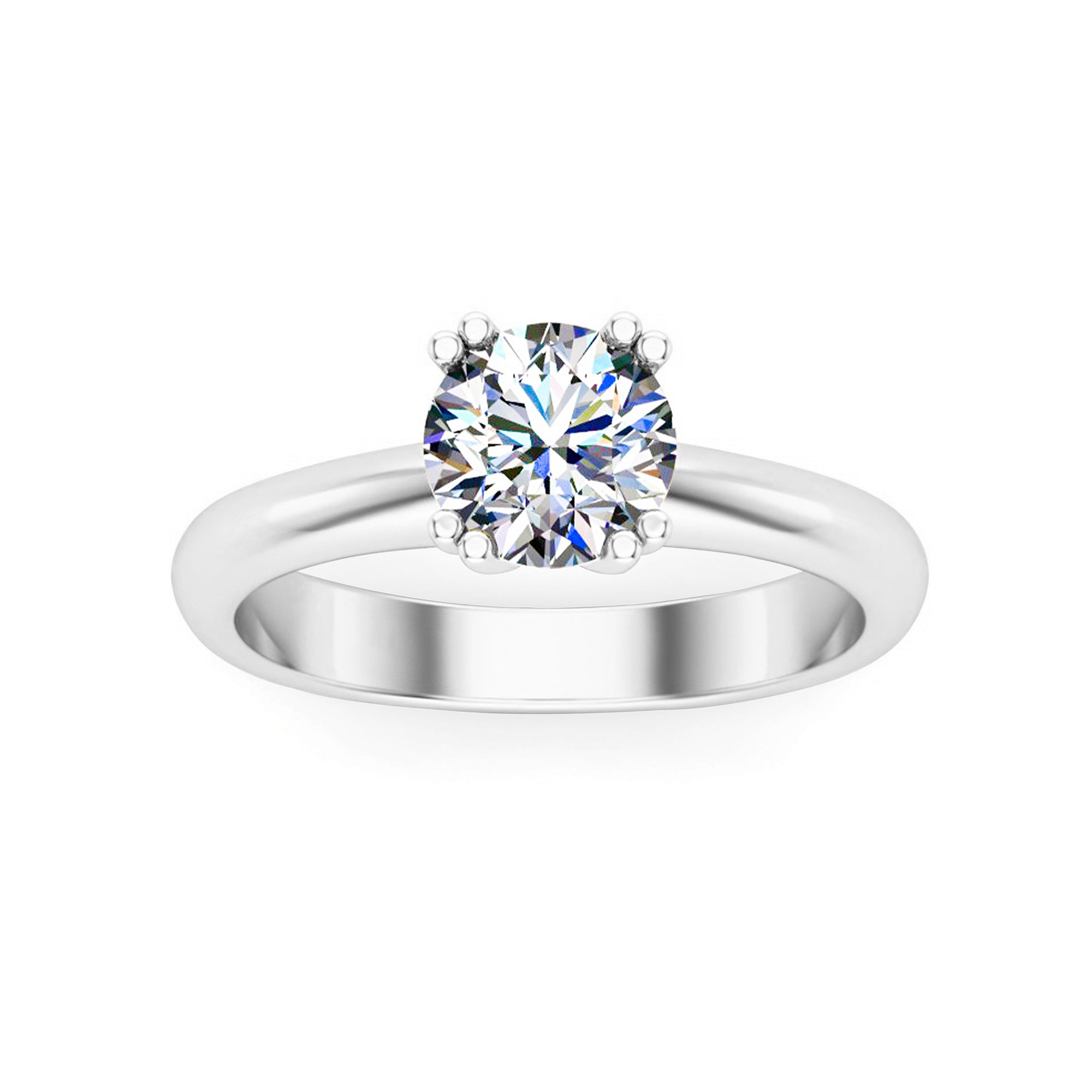 RKC Anello di promessa solitario in argento sterling 925 placcato oro giallo 14K da 1,3 ct con Moissanite per moglie Peso 3,5 g Larghezza 3 mm