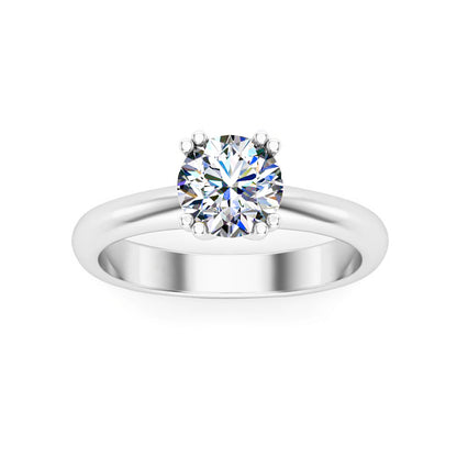 RKC Anello di promessa solitario in argento sterling 925 placcato oro giallo 14K da 1,3 ct con Moissanite per moglie Peso 3,5 g Larghezza 3 mm