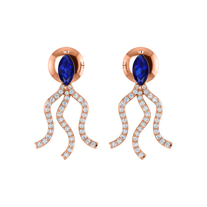 RKC Tropfen-Amethyst-Damenohrring aus 925er-Sterlingsilber, 14 Karat Gelb, Gesamtgewicht 2,80 ct, Höhe 19,50 mm