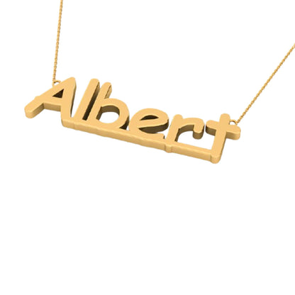 RKC Customize Initial Name Pendant Necklace 14k Yellow Gold Plated Weight 4.5 gm