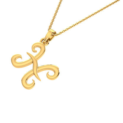 RKC 14k Yellow Gold Plated Personalised Initial Necklace 925 Silver