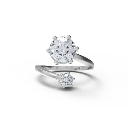 Anello di fidanzamento con moissanite a taglio rotondo RKC da 2,25 ct, argento 925, placcato in oro giallo 14k per peso da donna 3,8 g e 1,70 mm