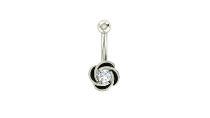RKC JEWELRY Damen-Bauchnabelschmuck aus 925er Sterlingsilber, 14 Karat Gelbgold vergoldet, Produktgewicht: 1,00 g