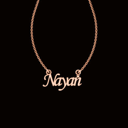 RKC Customized Any Name Pendant 925 Sterling Silver 14K Rose Gold Plated Wt 3.10 GM Height 14.15 MM
