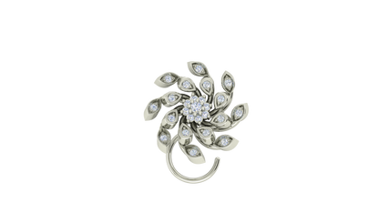 RKC JEWELRY Damen-Nasennadel mit Blumenmuster, 925er Sterlingsilber, 14 Karat Roségold vergoldet, Gewicht 1,30 g