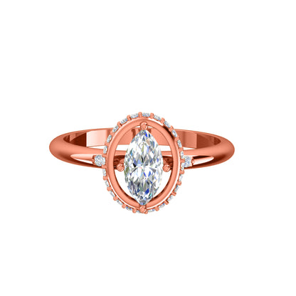 RKC Marquise-Moissanit-Halo-Verlobungsring, 925er Silber, Gelbgold vergoldet, für Damen, Gewicht 2 g