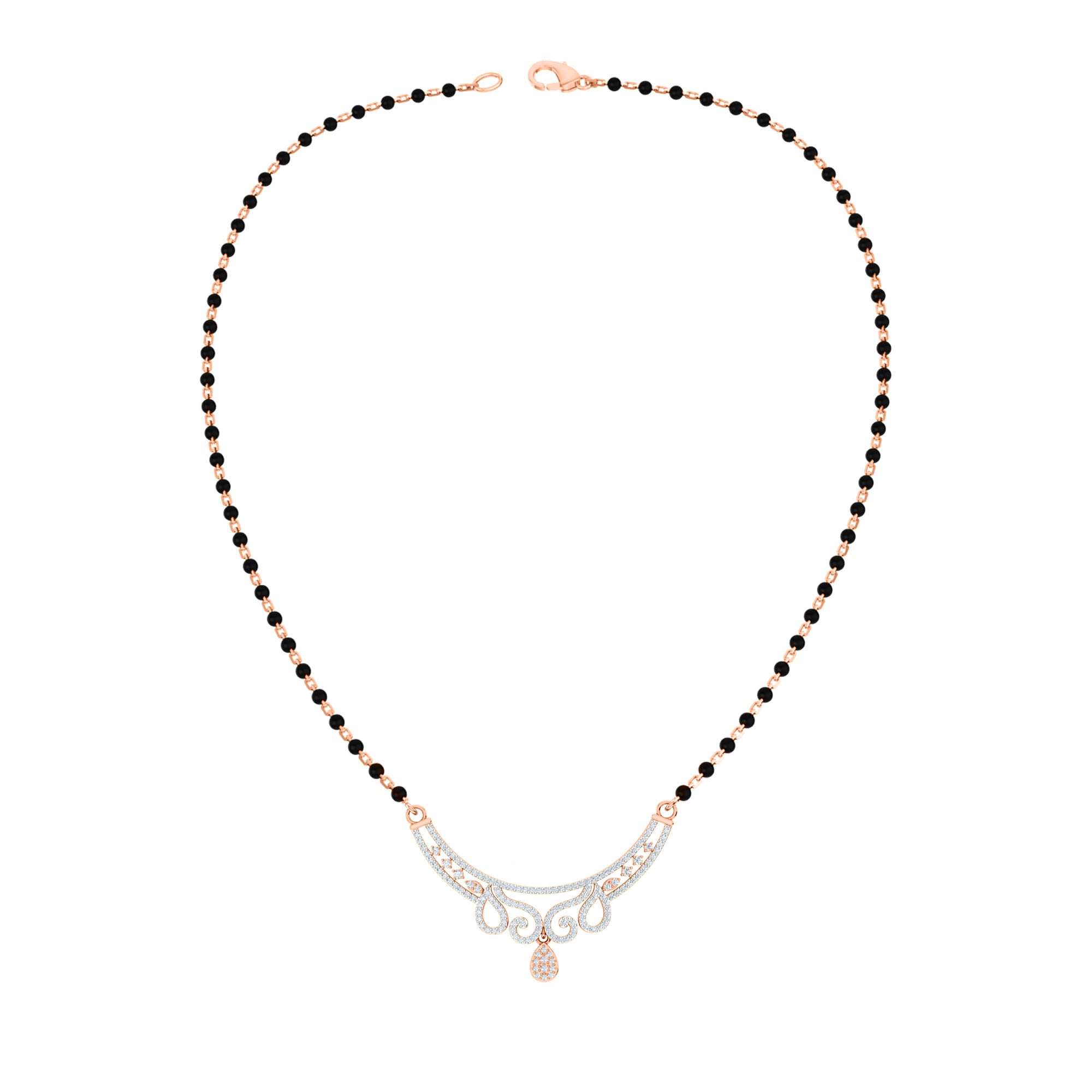 RKC Moissanite da 1,45 ct da donna Mangalsutra in argento 925 placcato in oro giallo 14k Peso del prodotto 8,00 g Altezza 34,25 mm