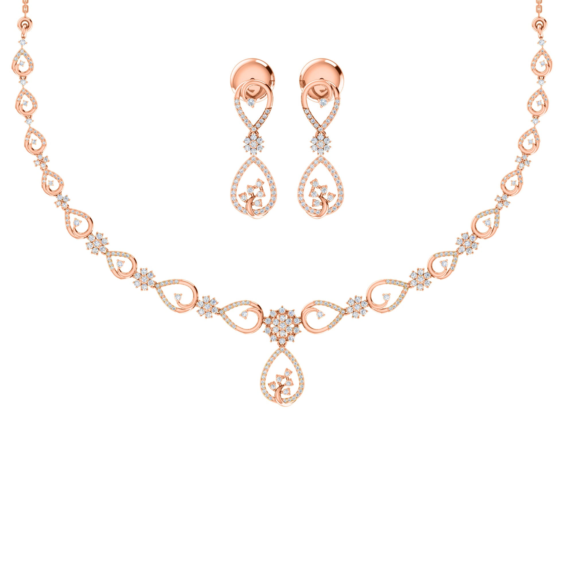 Collana affascinante con moissanite RKC 2.7 CT Argento 925 placcato oro rosa 14k Peso del prodotto 13,00 GM
