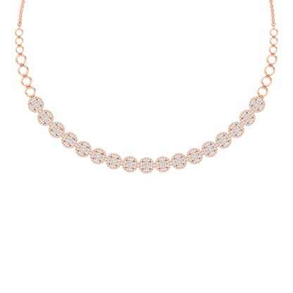 RKC 3,8 CT Moissanit Charming Halskette 925 Silber 14k Roségold vergoldet Produktgewicht 12,00 GM