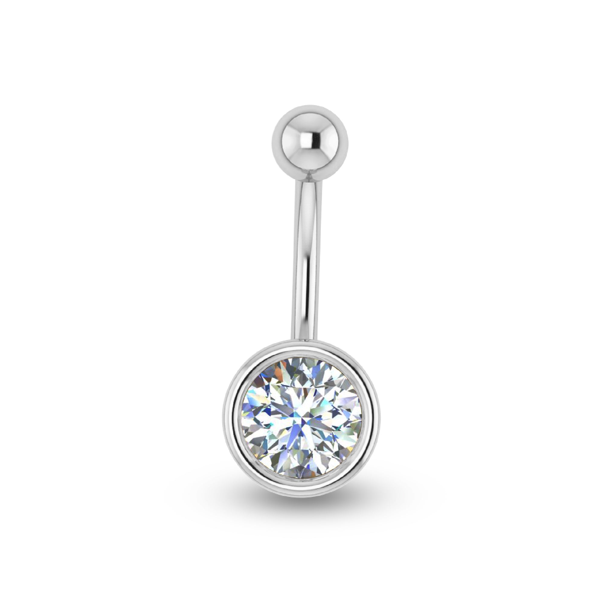 RKC JEWELRY Damen-Bauchnabel aus 925er Sterlingsilber, 14 Karat Gelbgold vergoldet, Gewicht 1,00 g, HÖHE 13 mm