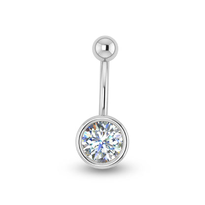 RKC JEWELRY Damen-Bauchnabel aus 925er Sterlingsilber, 14 Karat Gelbgold vergoldet, Gewicht 1,00 g, HÖHE 13 mm