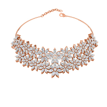 Collana girocollo da matrimonio affascinante RKC 27 CT in argento 925 placcato oro rosa 14k Peso del prodotto 24,00 GM