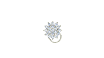 RKC JEWELRY Damen-Nasennadel aus 925er Sterlingsilber mit schönem Cluster-Nasenstift, 14 Karat Gelbgold vergoldet, Gewicht 1,00 g