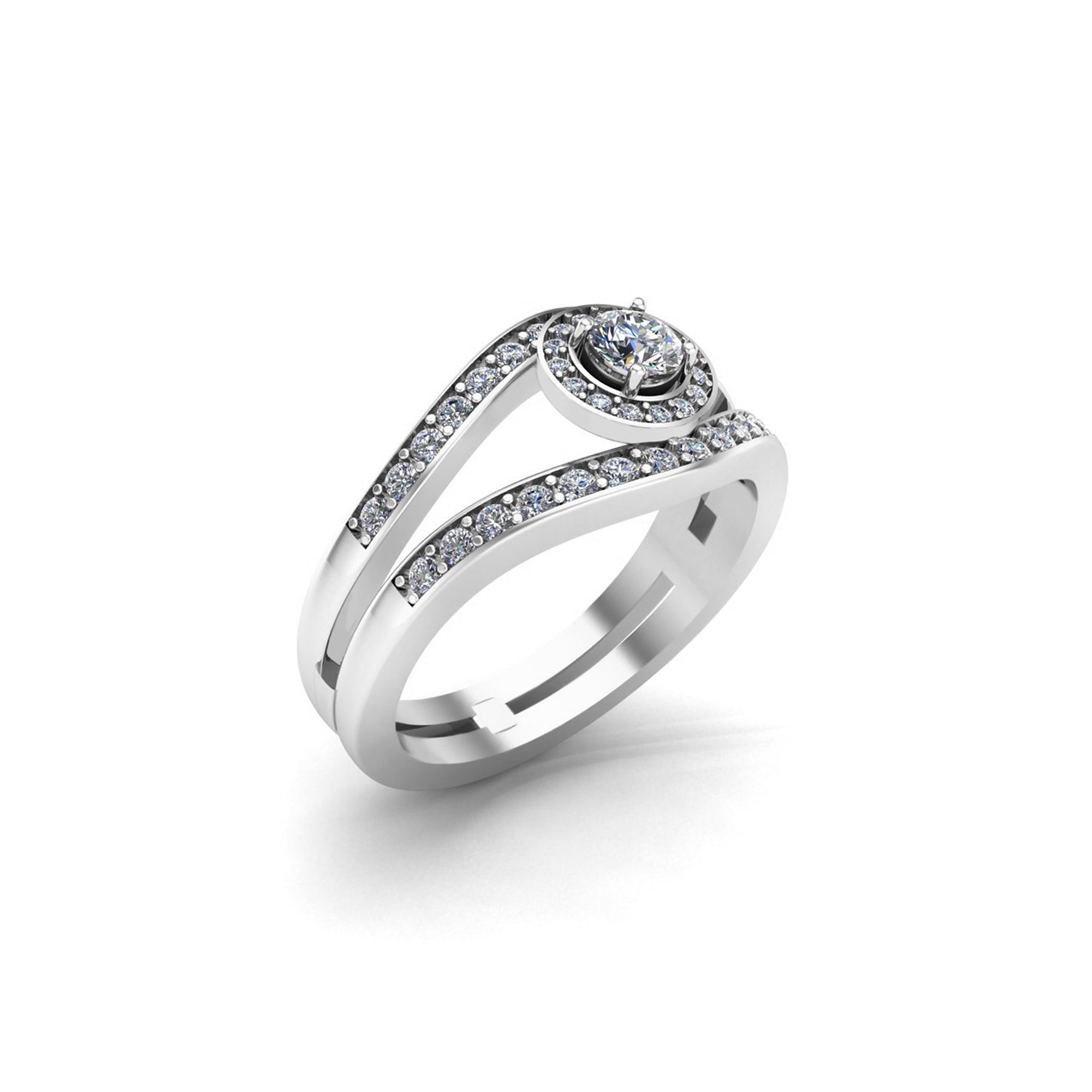 RKC Rundschliff-Moissanit-Evil-Eye-Ehering für Damen, 925er Sterlingsilber, 14 Karat Roségold vergoldet, Gewicht 4 g, Breite 3,50 mm